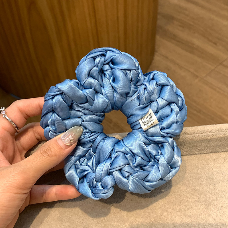 Isladegar con dopamina gran flor anillo de cabello mano cinta tejida cuerda de cabeza de alta sensación de cabello adornos de cabello de flores