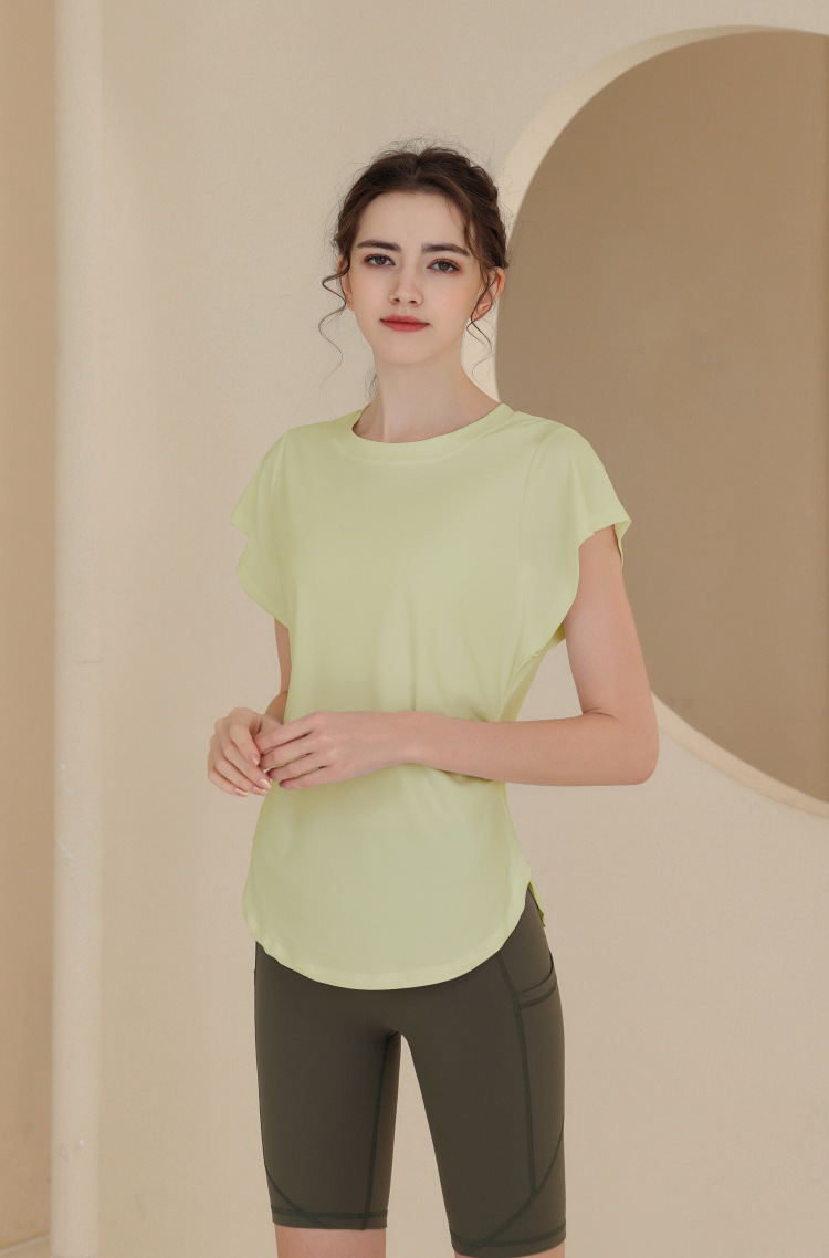 New Snowflake Cotton Breathable Sports Top Women's Short Sleeve T-shirt Running Training Cover Up Slimming Fitness Yoga_voghion.com