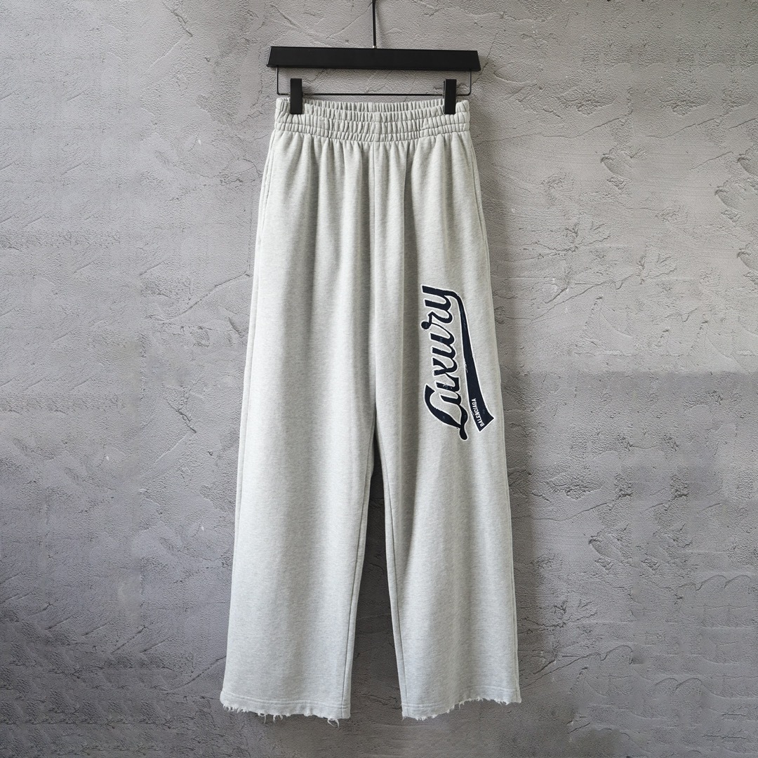 Paris B Brand Cross-Border Ceiling Autumn and Winter New Distressed Embroidered Casual Sweatpants Unisex One Piece