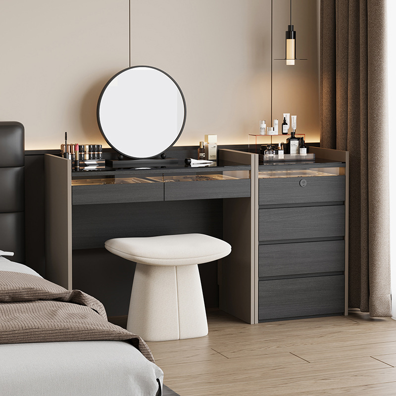 Large and Small Size Dressing Table and Cupboard Integrated Small Apartment New Modern Bedroom Light Luxury High-End Dressing Table