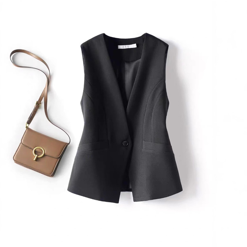 High-End Suit Vest Women's Vest Jacket 2025 Autum New Style Waist Slimming Look Elegant Work Clothing Classy Waistcoat