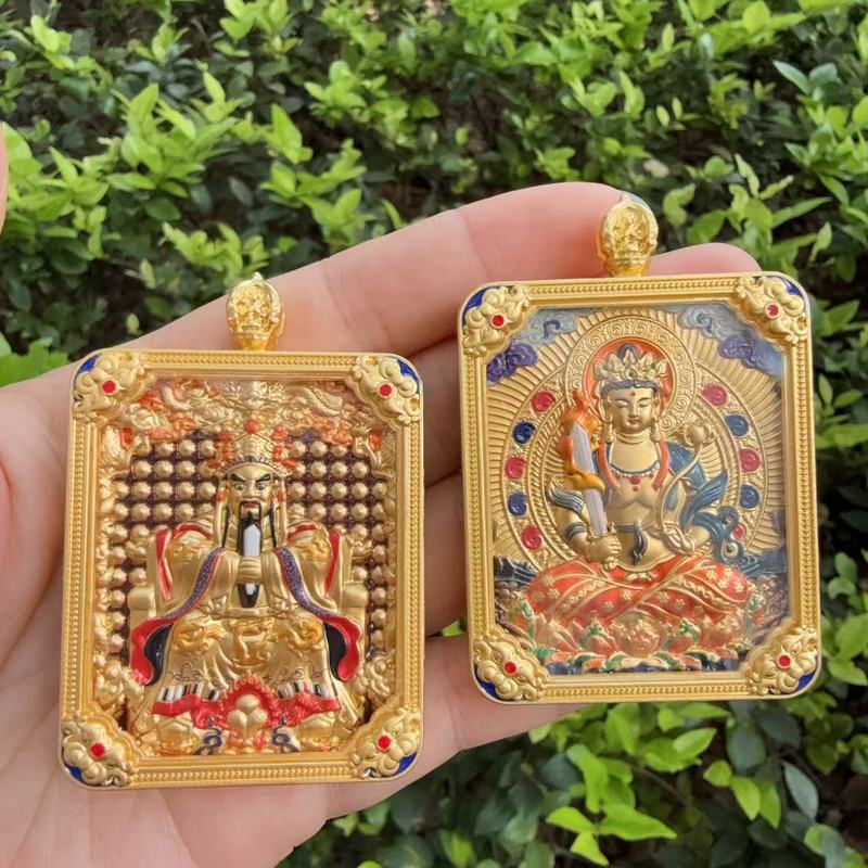 新商品おすすめ ロン・ウィー両面立体小唐カ 八大守護聖人 ザキラムネックレス ゴールドスワルプ仏陀|undefined