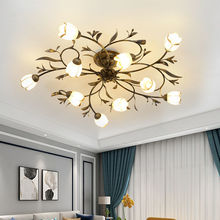 美式吸顶灯复古现代简约欧式客厅灯创意花形led田园卧室法式灯