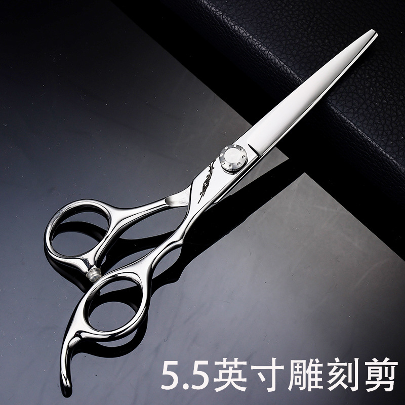 De una sola pieza de entrega profesional de gran cantidad Conghou 440c tijeras de pelo estilista profesional tijeras de dientes sin costuras corte de pelo tijeras de salón de pelo