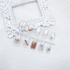 【皎瓏】晶石貓眼穿戴甲成品貓眼甲片批發可拆卸指甲貼片美甲專用