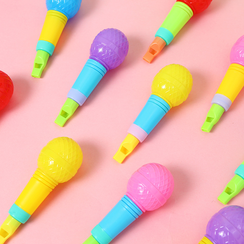 Micrófono infantil juguetes silbido iluminación props modelo jardín de infantes regalos escolares juguetes ensamblados transfronterizos