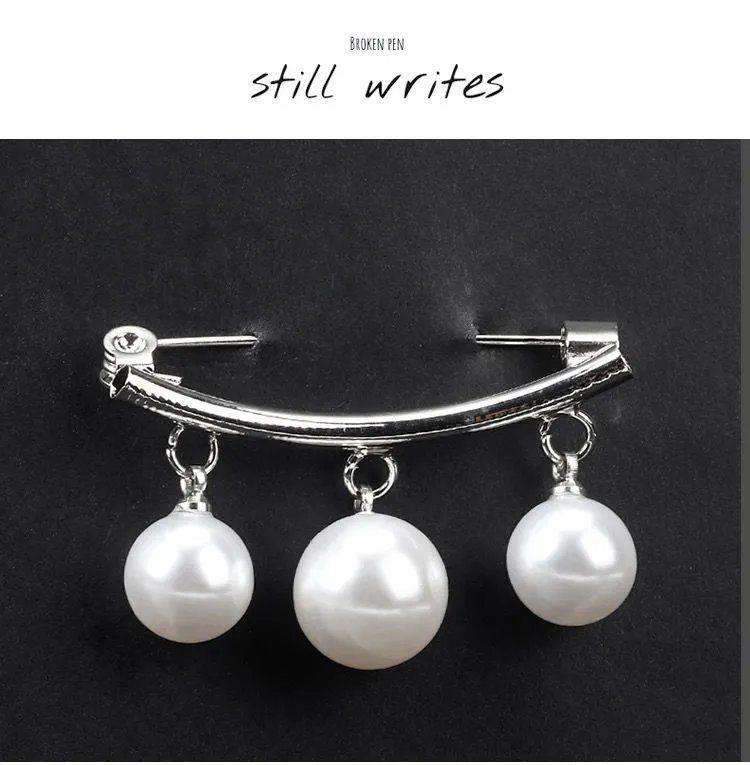 Broche de perlas elegante falda con cuello en V anti-exposición ramillete pin ropa fija accesorios de mujer PIN de cuello cardigan PIN