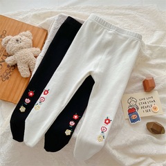 嬰兒打底褲春秋純棉寶寶連褲襪大pp連腳褲女童褲襪打底襪秋天襪子