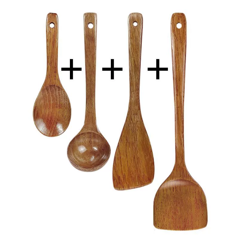 Wooden spatula non-stick kitchen soup spoon household cooking spatula high temperature resistant wooden spatula long handle wood dry