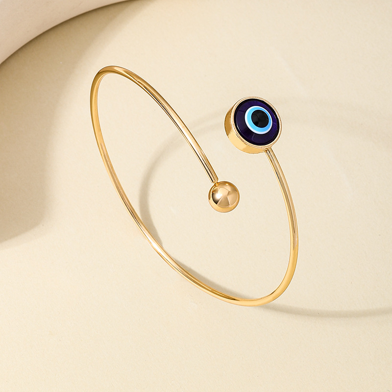 1 estilo europeo y americano personalidad creativa metal diablo ojo alrededor de la abertura ajustable brazalete de mujer