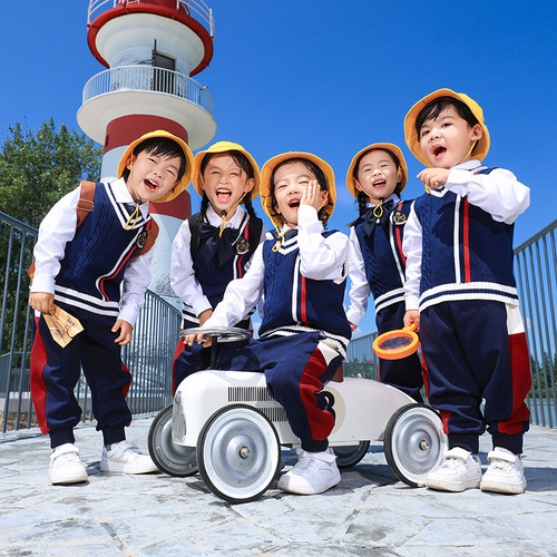 Preschool uniform set academic style primary school students' school uniforms for boys and girls Children's Day performance suit four-piece set