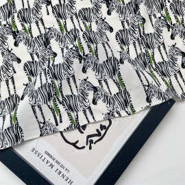 布艺岛 白色斑马印花无弹力棉布面料 连衣裙衬衫短裙上衣布料