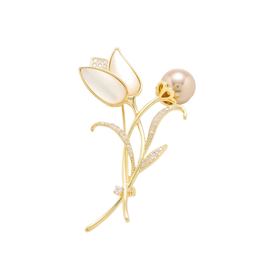 Spilla di perle elegante e di lusso, stile foresta, da donna, accessorio per abbigliamento, regalo di nicchia._voghion.com