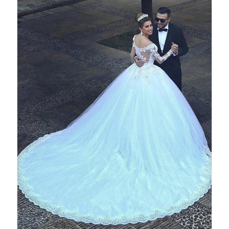 Vestido de novia de Amazon con cola larga, nuevo modelo 2026, estilo europeo y americano elegante, vestido nupcial grácil y real, transfronterizo.