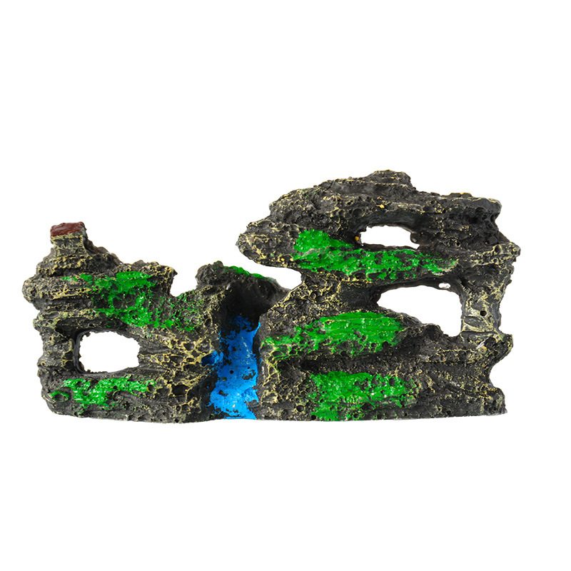 La rocalla de resina se puede hundir con agua, adornos decorativos, estilo explosivo, micro-paisaje chino, pecera, mini castillo paisajístico