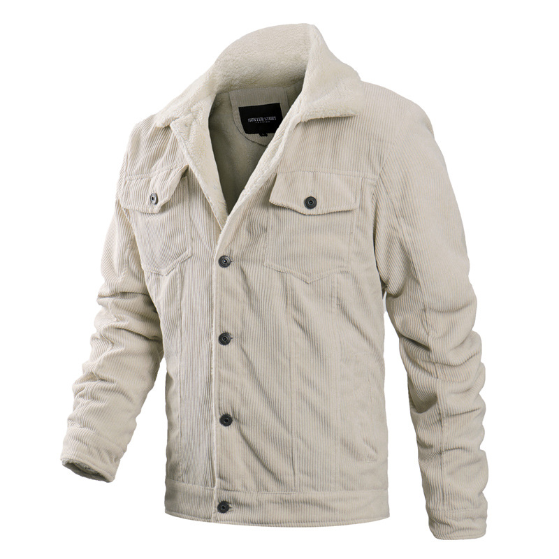 Chaqueta forrada de lana de pana transfronteriza chaqueta casual de invierno para hombres nuevos ropa de moda para hombres Amazon al por mayor