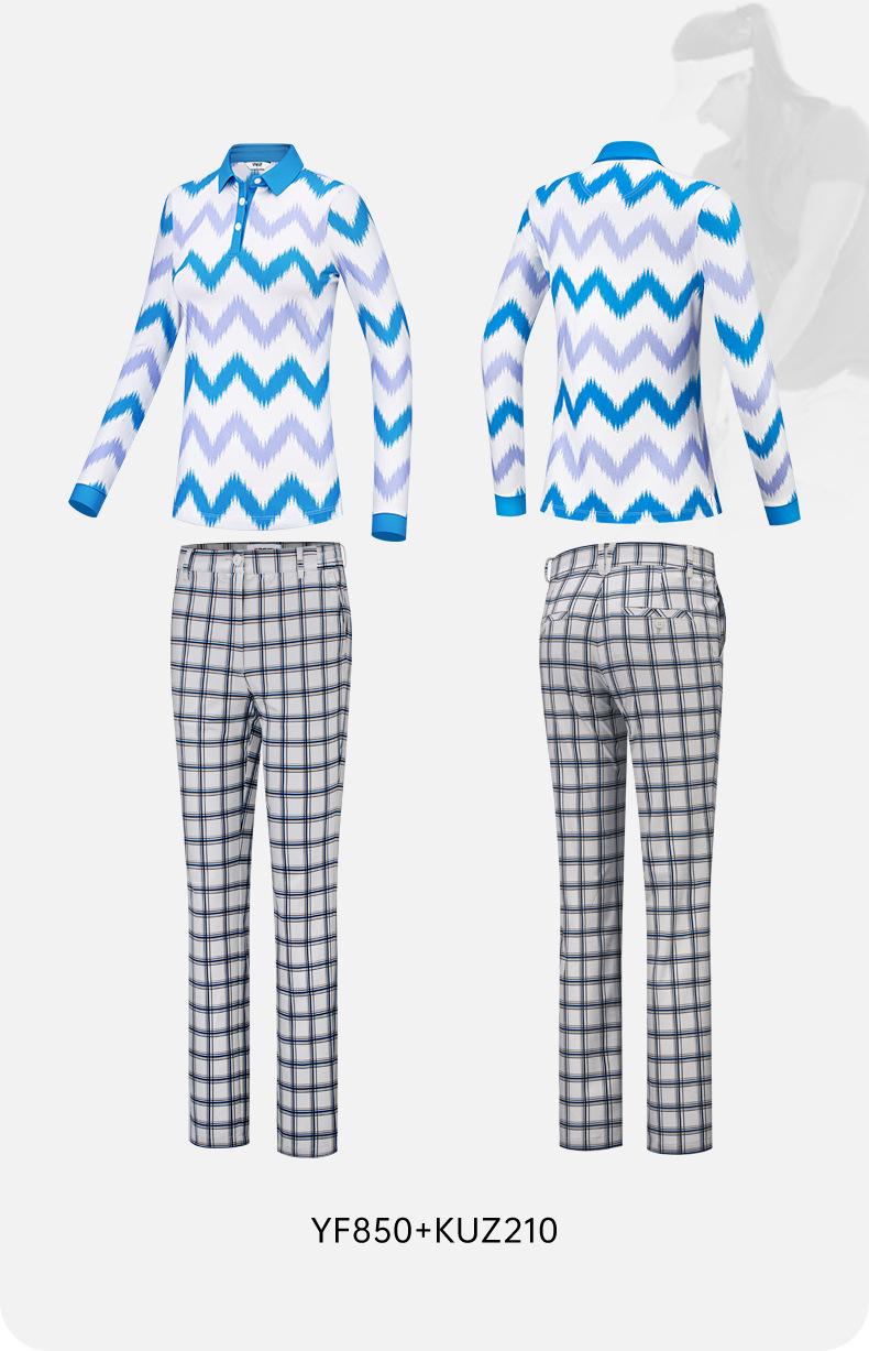 Áo polo dài tay đồng phục golf in logo miễn phí — Bộ đồ caddie nữ [Quần trên màu xanh nhạt] YF848 KUZ210/209, Bộ đồ caddie nữ [quần áo màu xanh nhạt] YF851 KUZ210/209, Bộ đồ cùng mẫu cho nam tùy chỉnh, Bộ đồ caddie nữ [quần áo màu xanh] YF850 KUZ210/209 chi tiết 38