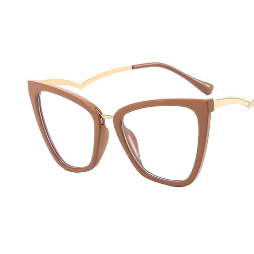 Cross-border fashion  new anti-blue light glasses frame personalized cat eye Internet celebrity flat mirror European and American trend glasses frame