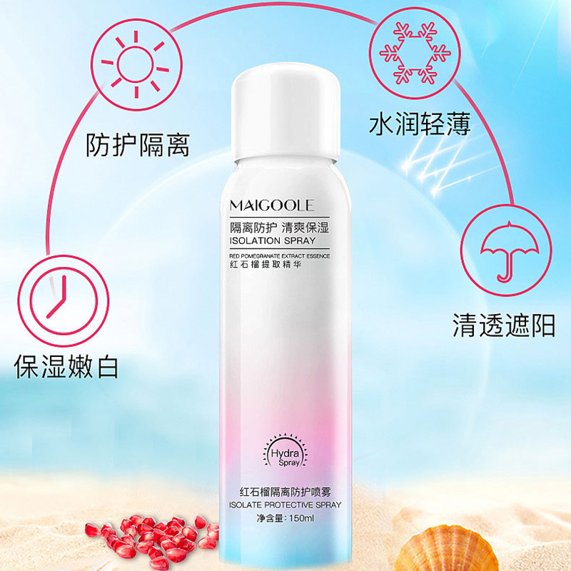 Red pomegranate protective whitening sunscreen spray refreshing and non-greasy anti-UV isolation moisturizing sunscreen spray