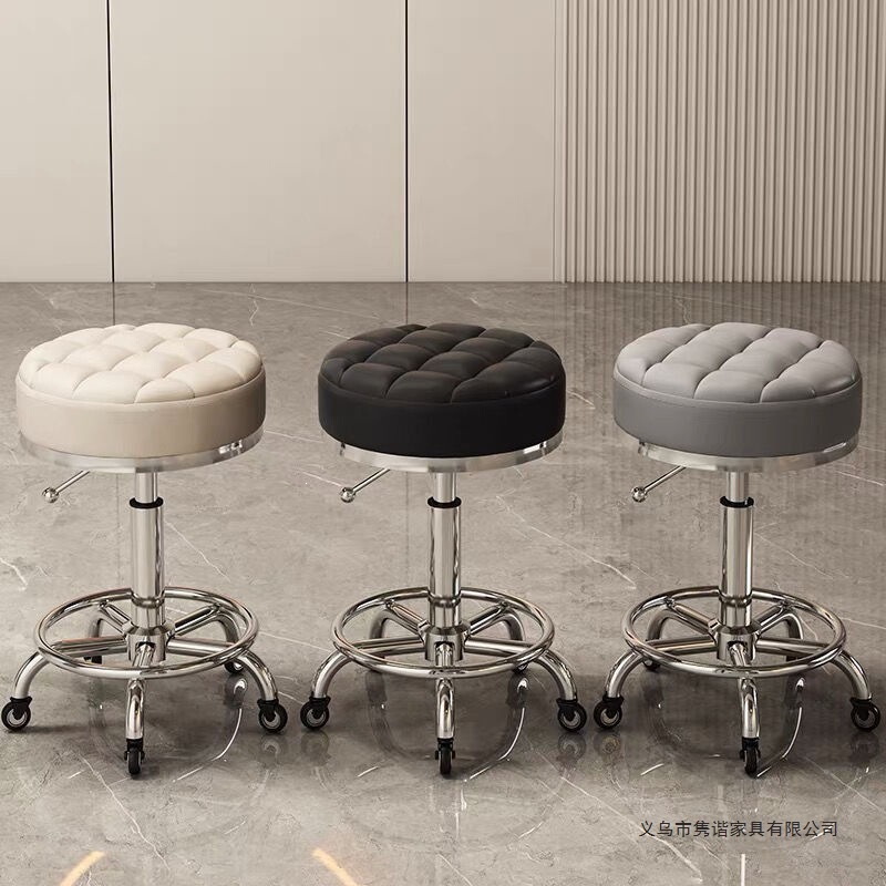 Adjustable Swivel Chair, Round Stool, Hairdressing and Manicure Chair, Beauty Stool with Wheels, Barber Shop Chair, Beauty Salon Dedicated Round Stool Adjustable Swivel Chair, Round Stool, Hairdressing and Manicure Chair, Beauty Stool with Wheels, Barber Shop Chair, Beauty Salon Dedicated Round Stool