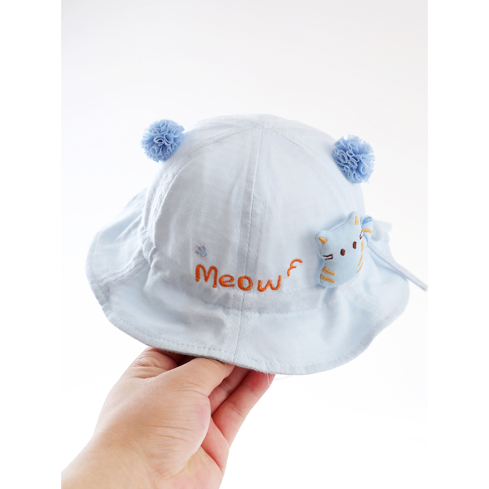 Sombrero de bebé algodón primavera y otoño delgado bebé mujer sombrero de pescador sombrero de sombrero ajustable otoño sombrero de bañera sol