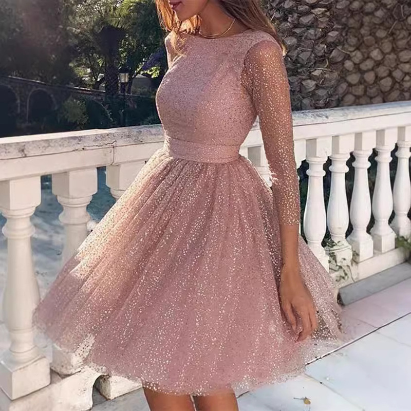 Ladies Fashion long sleeve dress high waist evening dress cocktail party dress women fashion clothing Ladies Fashion long sleeve dress high waist evening dress cocktail party dress women fashion clothing