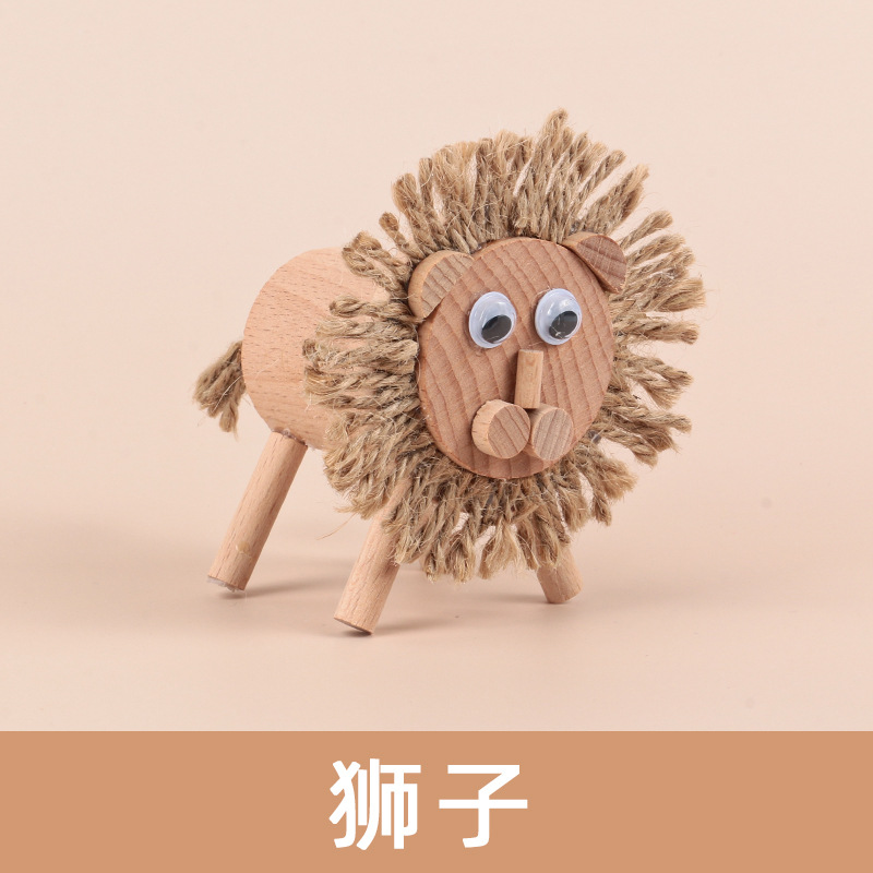 Paquete de materiales DIY para niños carpintería animal piezas de madera pila de ramas paquete de materiales de jardín de infantes juguetes hechos a mano