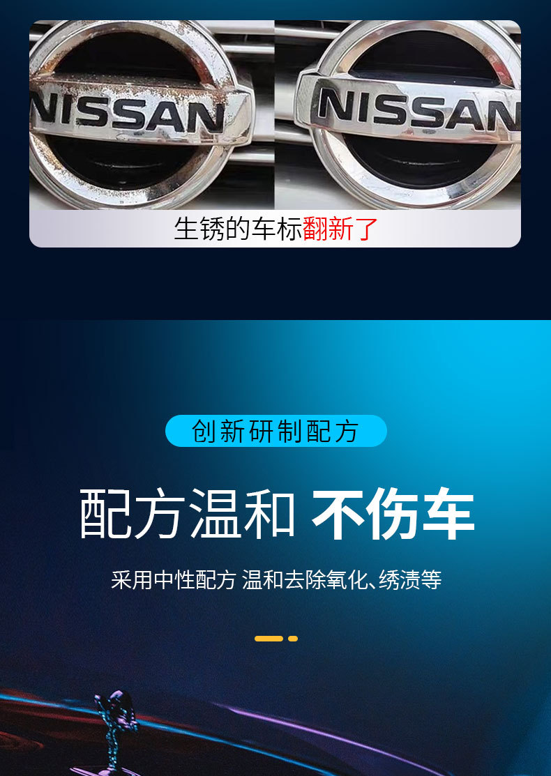 Chrome-Plated Parts Renovation Agent, Car Decorative Strips, Chrome-Plated Parts Rust Remover, Oxidation Corrosion Repair, Renovation and Reduction Agent