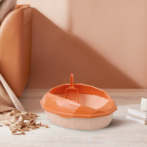 Aspet Small Home Plastic Semi-Closed Cat Litter Box Litter Pan for Kittens Cat Toilet Litter Box Toilet