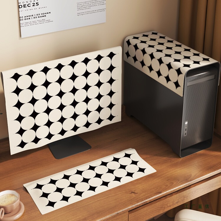 Light Luxury Style Computer Cover Dust Cover Cloth Host Keyboard Screen Dust Cover Three-Piece Set Cover Cloth Light Luxury Cover Cloth