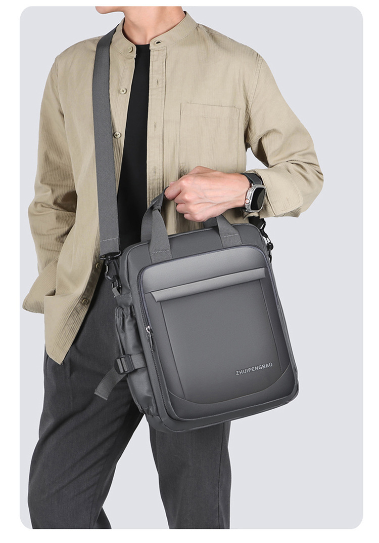 2025 Fashionable men's handbag, business casual single-shoulder bag, Oxford fabric crossbody, large capacity multi-functional briefcase undefined