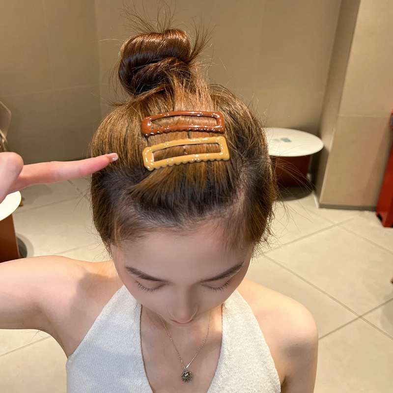 ondas cuadradas bb clip frente lateral frange clip de cabello para mujeres detrás de la cabeza 2025 red brota clip lateral tocado