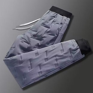 2024 New fleece-lined Cotton Pants Men's Outer Wear Thickened Fashion Casual Warm Windproof Outdoor Casual Men's Cotton Pants Trendy