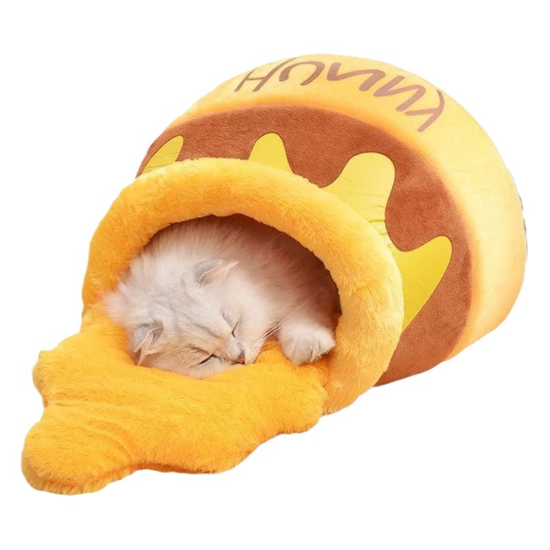 Медовая банка, кошачье гнездо, зимнее теплое кошачье гнездо, интернет-знаменитость, милый мультяшный домик для собак на все сезоны