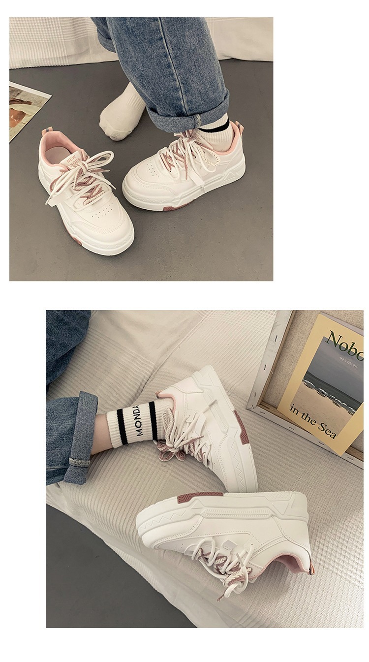 35-43 Übergröße Damen 41 dicke Sohlen vielseitige weiße Frühlingsdesign sportliche und lässige Boardschuhe 42_voghion.com