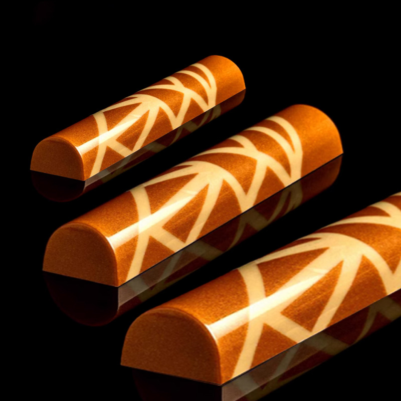 10 molde de chocolate de tira larga semicilíndrica PC de plástico duro chocolate estrella nuez palo palo herramienta de molde para hornear