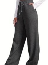 A 74742 Unisex Solid Color Fleece Straight Leg Sweatpants