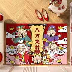 新年喜慶入戶門墊八方來財玄關裝飾腳墊浴室衛生間蹭腳地墊