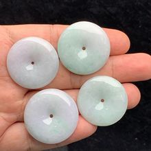 天然缅甸翡翠A货大版平安扣吊坠女士春彩色厚装细腻翡翠一件代发