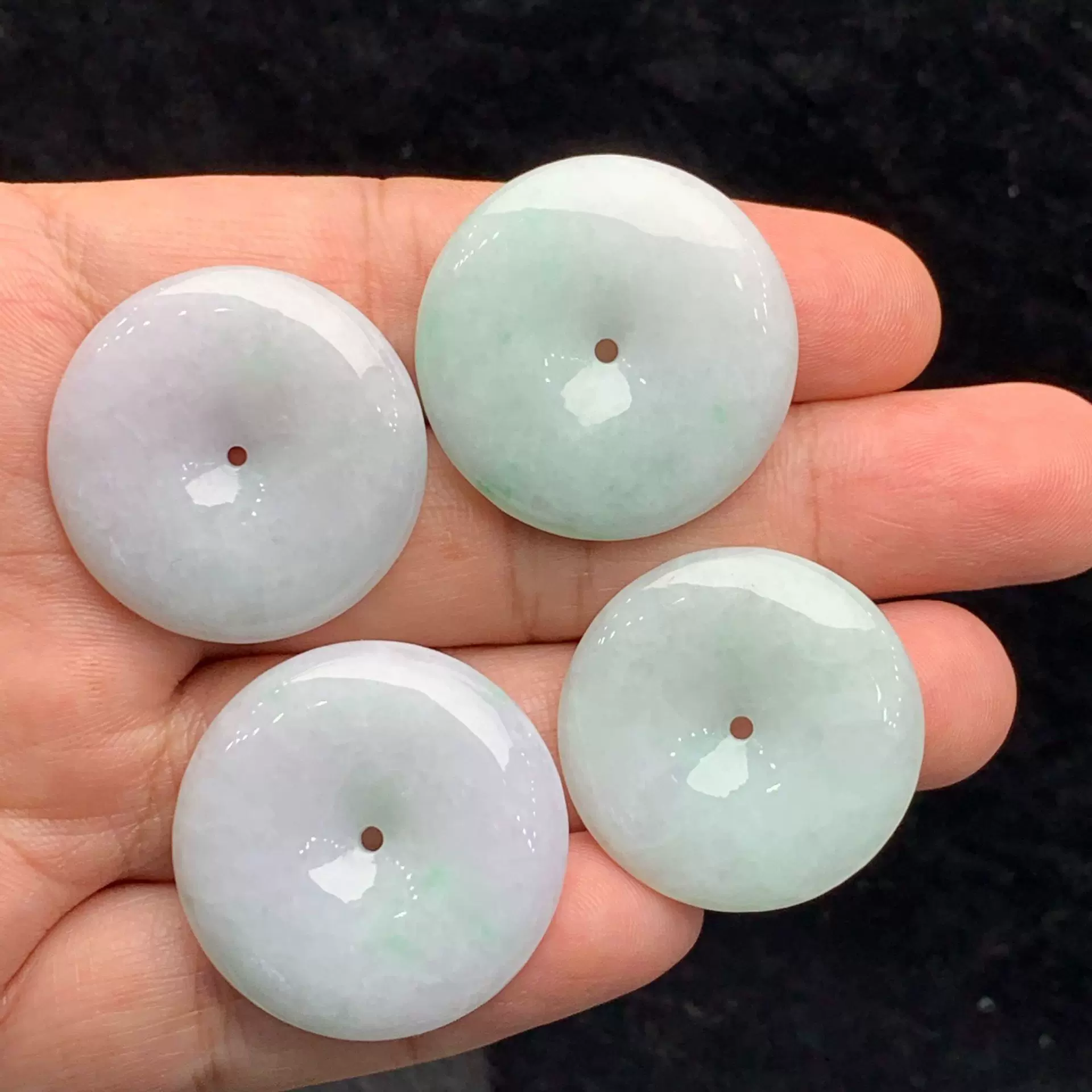 天然缅甸翡翠A货大版平安扣吊坠女士春彩色厚装细腻翡翠一件代发