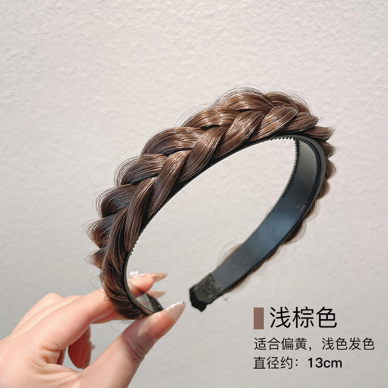 Twist trenza peluca diadema femenina alta Cráneo superior cara lavado integrado hueso de pescado trenza diadema pelo presionando tocado trenza horquilla pelo paquete