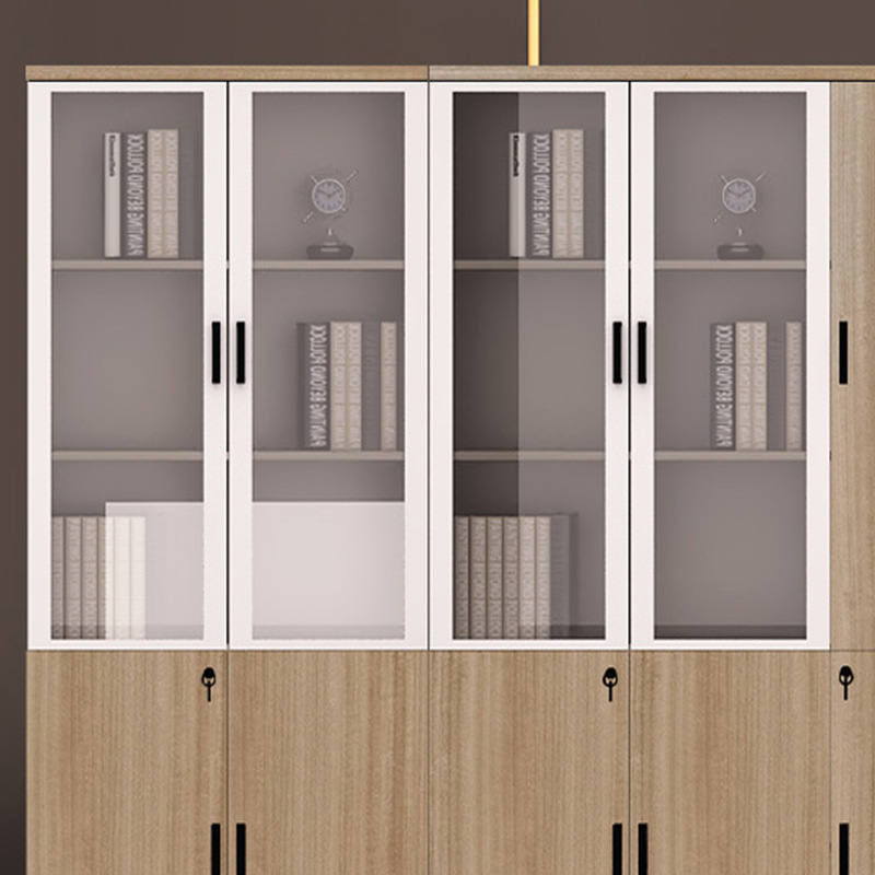 Gabinete de archivo de almacenamiento gabinete de archivo de siete puertas librería de madera Oficina información confidencial vestidor gabinete de piso de oficina