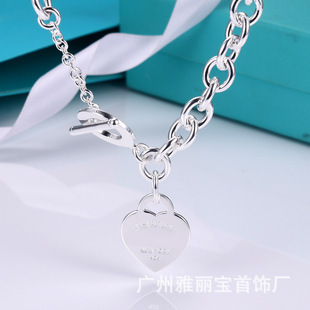 Little Red Riding Book Same Style t Home otbuckle Love Pendant Couple Necklace CNC Steel Seal Heart Egg Ring Thick Chain Necklace