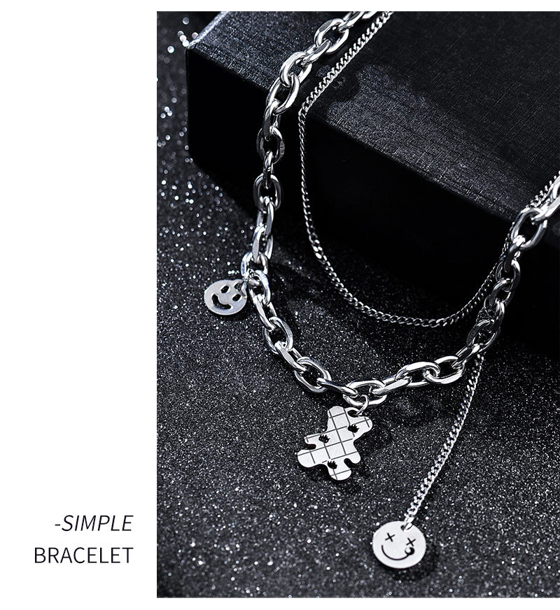 双层小熊笑脸项链_10