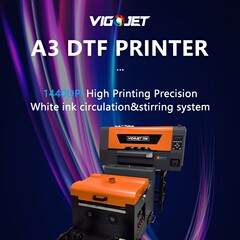 Vigojet Baicheng-A3 DTF プリンタ白インクホットプレス機起業家 DIY 衣類熱プレス機