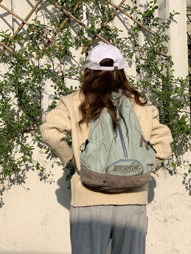 DIY  New Model Korean Instagram Influencer Same Style Large Capacity University Students Double Shoulder Bag Casual Backpack Trend