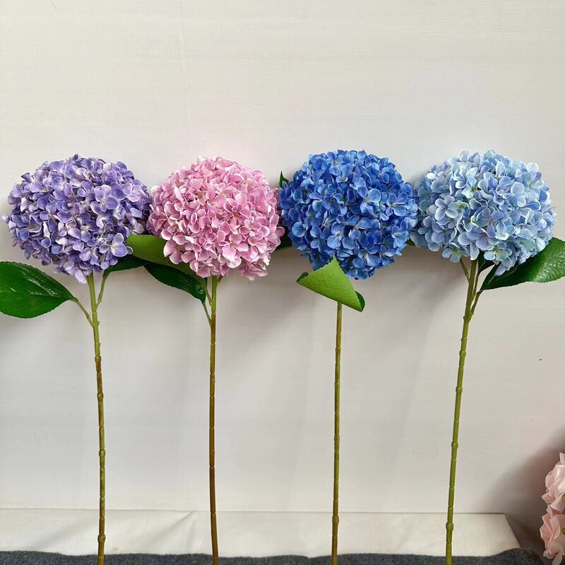 High Quality 3D Single Endless Summer Hydrangea Flower Arrangement Bouquet Table Flower Ornaments Decorative Flowers Fake Flowers Wholesale Hydrangea