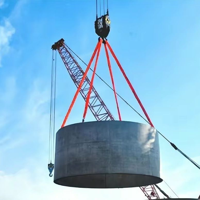 厂家彩色扁平吊装带工业起重吊装双扣环形吊带圆形高承重安全高强