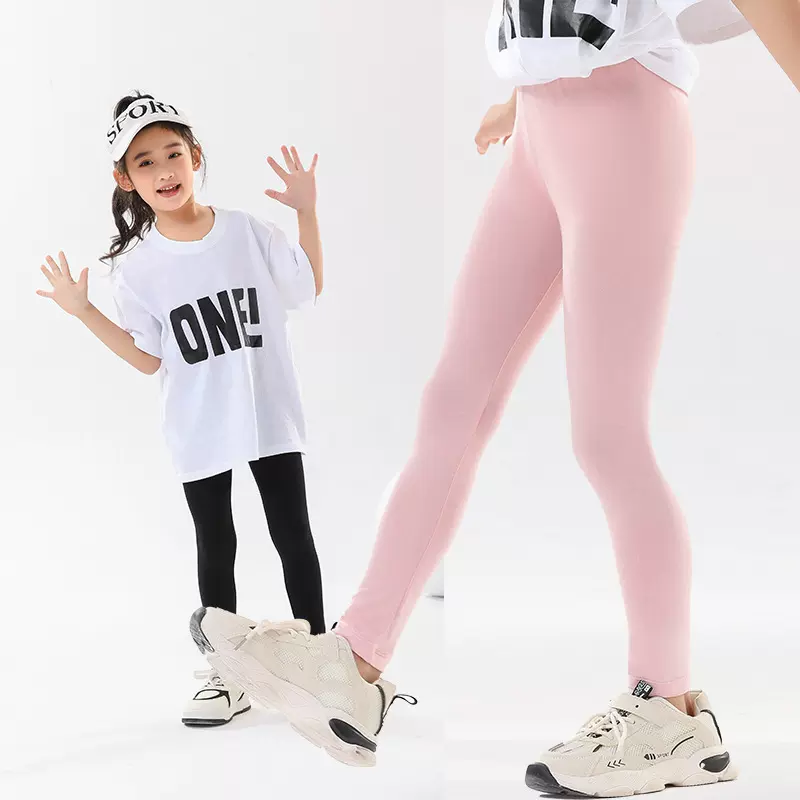 女童打底裤小女孩瑜伽芭比裤夏季新款纯色长款外穿裤子大童鲨鱼裤