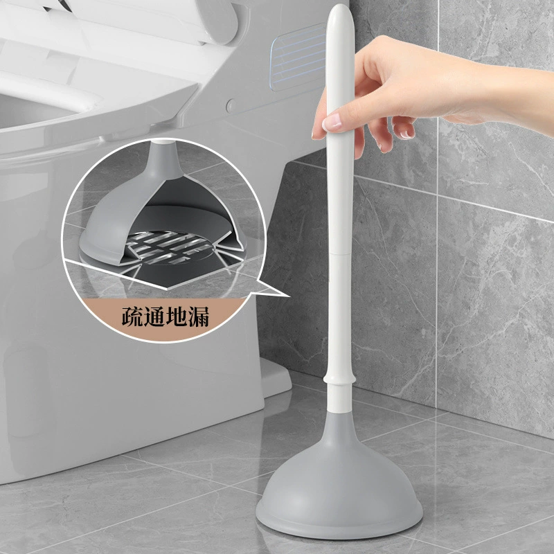 Туалетный плунжер с длинной ручкой для сливных труб в ванной комнате, специальный кожаный всасывающий инструмент для прочистки унитазов, мощный всасывающий инструмент для домашнего использования.